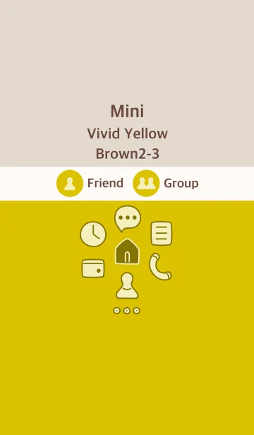 [LINE着せ替え] ミニ ビビッドイエロー ブラウン2-3の画像1