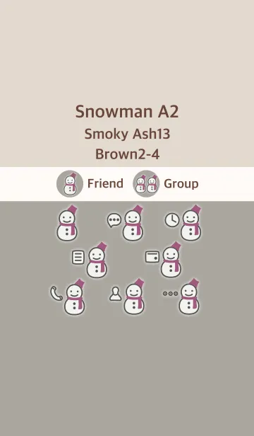 [LINE着せ替え] 雪だるまA2 スモーキーAsh13 ブラウン2-4の画像1