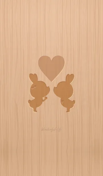 [LINE着せ替え] Woodgrain rabbit GB.の画像1