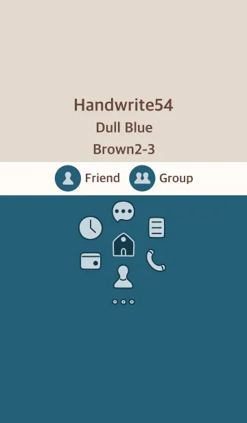 [LINE着せ替え] 手書き54 ダルブルー ブラウン2-3の画像1