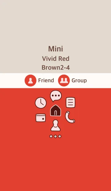 [LINE着せ替え] ミニ ビビッドレッド ブラウン2-4の画像1