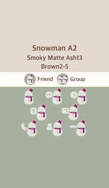 [LINE着せ替え] 雪だるまA2 スモーキーM-Ash13 ブラウン2-5の画像1