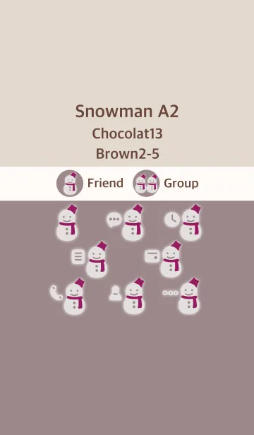 [LINE着せ替え] 雪だるまA2 ショコラ13 ブラウン2-5の画像1