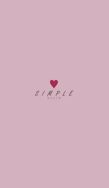 [LINE着せ替え] DUSKY PINK BROWN SIMPLE HEART 9の画像1