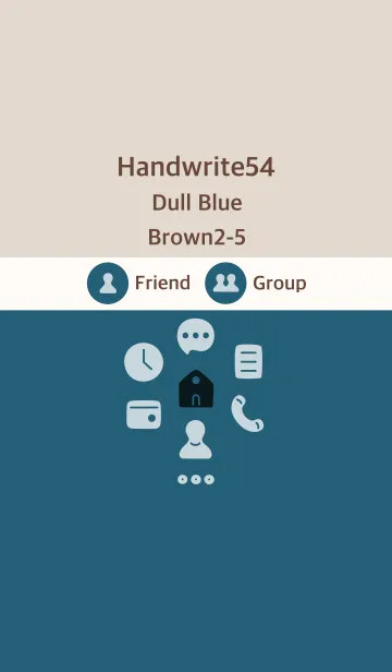 [LINE着せ替え] 手書き54 ダルブルー ブラウン2-5の画像1