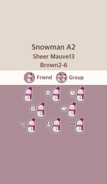 [LINE着せ替え] 雪だるまA2 シアーモーヴ13 ブラウン2-6の画像1