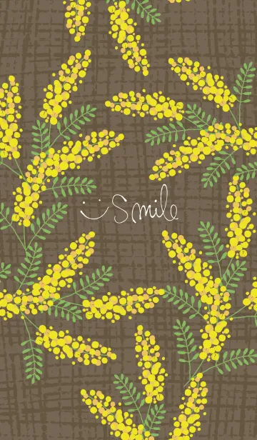 [LINE着せ替え] ミモザと麻 ブラウン7の画像1