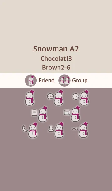 [LINE着せ替え] 雪だるまA2 ショコラ13 ブラウン2-6の画像1