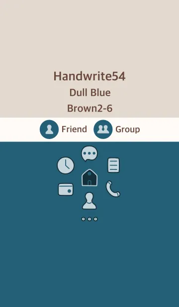 [LINE着せ替え] 手書き54 ダルブルー ブラウン2-6の画像1
