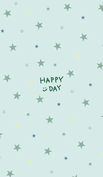 [LINE着せ替え] 星 グリーン スマイルの画像1