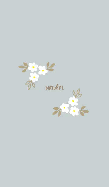 [LINE着せ替え] ナチュラル花くすみグレーの画像1