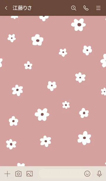 [LINE着せ替え] flower pattern / dryrose beigeの画像3