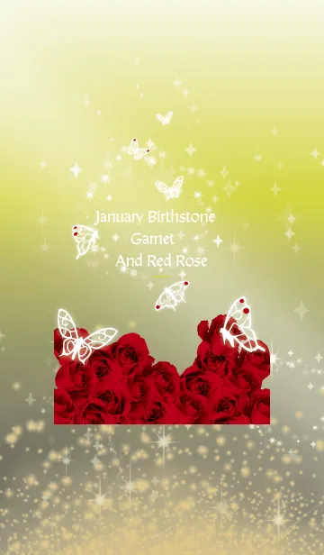 [LINE着せ替え] 黒と黄色 : 1月のガーネットと蝶の画像1