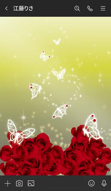 [LINE着せ替え] 黒と黄色 : 1月のガーネットと蝶の画像3