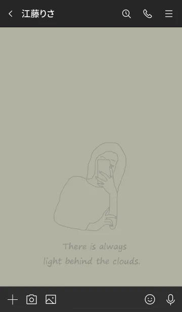 [LINE着せ替え] selfie girl /mossgreen blackの画像3