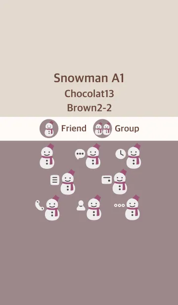 [LINE着せ替え] 雪だるまA1 ショコラ13 ブラウン2-2の画像1