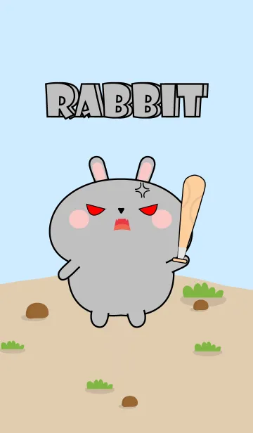[LINE着せ替え] Emotions Cute Grey Rabbit Theme (JP)の画像1