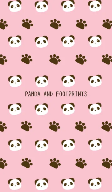 [LINE着せ替え] パンダと足跡の着せかえ ピンクの画像1