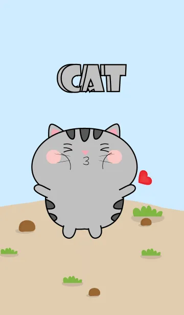 [LINE着せ替え] Emotions Cute Grey Cat Theme (JP)の画像1