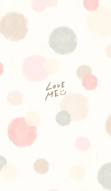 [LINE着せ替え] 丸 水彩 ピンク25の画像1