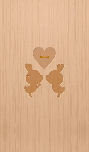 [LINE着せ替え] Woodgrain rabbit GB 2.の画像1