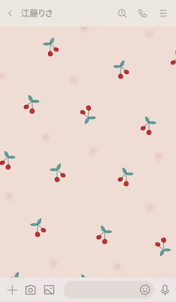 [LINE着せ替え] cherry pattern / burgundyの画像3