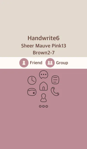 [LINE着せ替え] 手書き6 シアーM ピンク13 ブラウン2-7の画像1