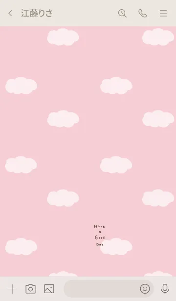 [LINE着せ替え] ピンクと雲。良い日を！の画像3