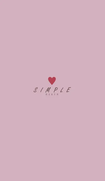 [LINE着せ替え] DUSKY PINK BROWN SIMPLE HEART 13の画像1
