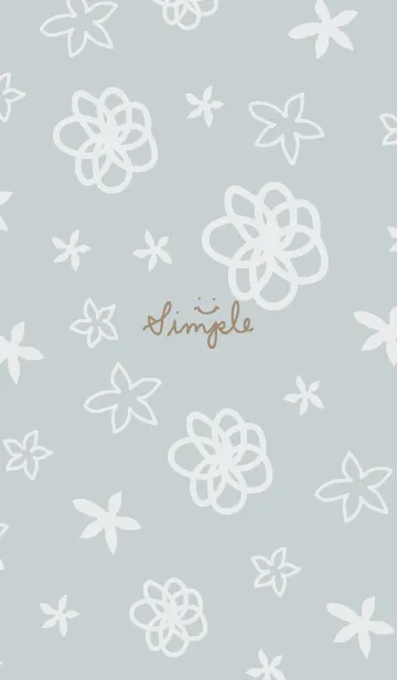 [LINE着せ替え] 白い花が舞う ブルー2の画像1