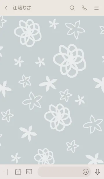 [LINE着せ替え] 白い花が舞う ブルー2の画像3