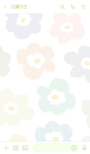 [LINE着せ替え] 北欧風 花 白7の画像3