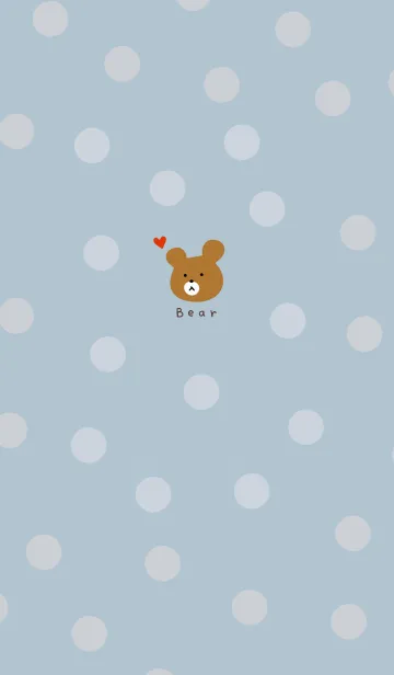 [LINE着せ替え] シンプルキュートベアー・水玉ブルーの画像1