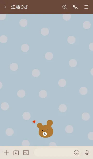 [LINE着せ替え] シンプルキュートベアー・水玉ブルーの画像3