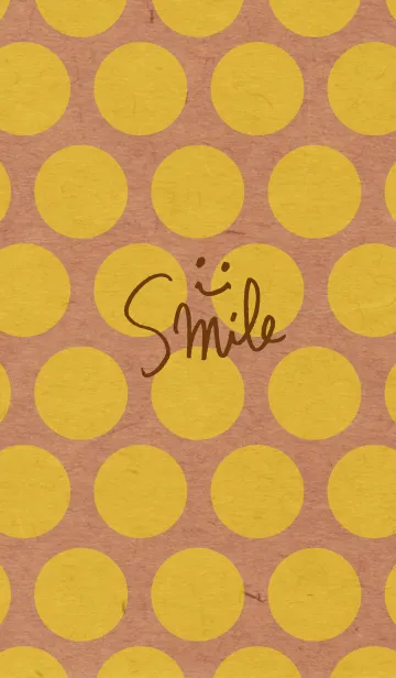 [LINE着せ替え] クラフト紙黄色ドット-スマイル16-の画像1