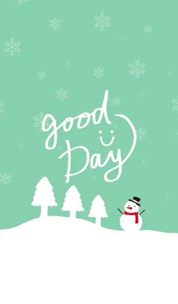 [LINE着せ替え] 雪降る-緑-＠冬特集12の画像1