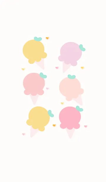 [LINE着せ替え] Cute ice-cream theme 100の画像1
