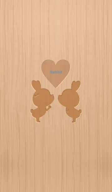 [LINE着せ替え] Woodgrain rabbit GB 3.の画像1