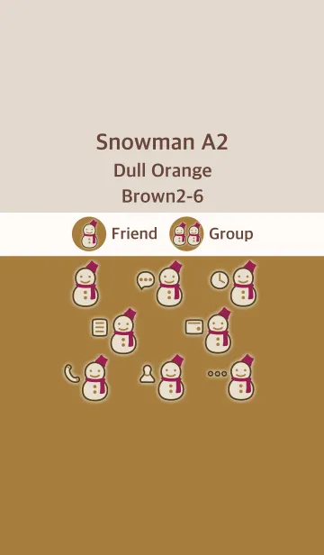 [LINE着せ替え] 雪だるまA2 ダルオレンジ ブラウン2-6の画像1