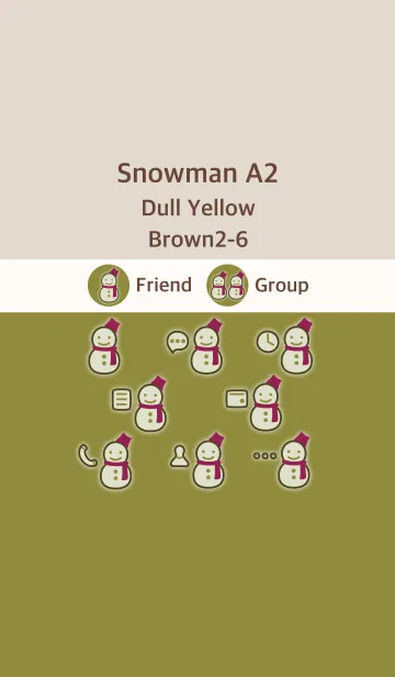 [LINE着せ替え] 雪だるまA2 ダルイエロー ブラウン2-6の画像1