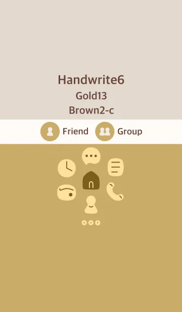 [LINE着せ替え] 手書き6 ゴールド13 ブラウン2-cの画像1