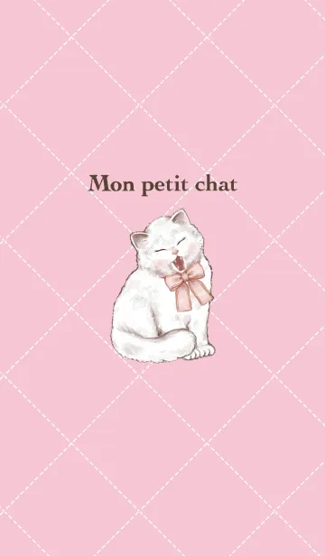 [LINE着せ替え] Mon petit chat (white cat)の画像1