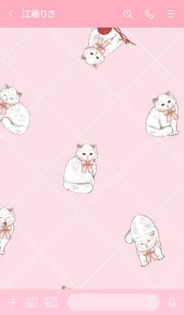 [LINE着せ替え] Mon petit chat (white cat)の画像3