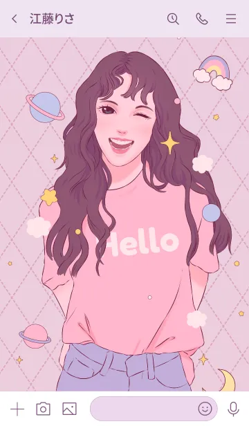 [LINE着せ替え] Hello Girl (Japan)の画像3