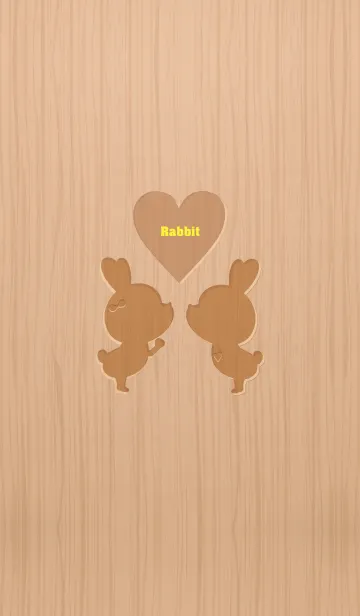 [LINE着せ替え] Woodgrain rabbit GB 4.の画像1