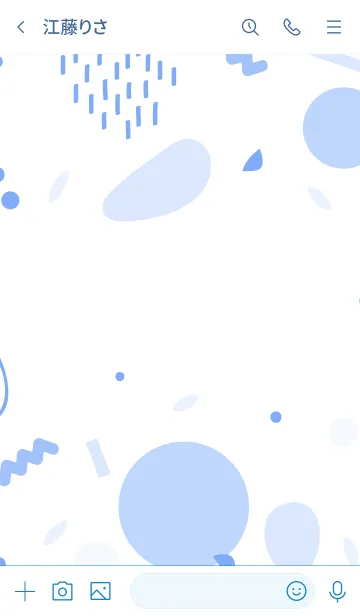 [LINE着せ替え] Abstract Hand Drawn White Blueの画像3