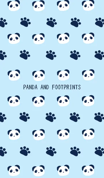 [LINE着せ替え] パンダと足跡の着せかえ ライトブルーの画像1