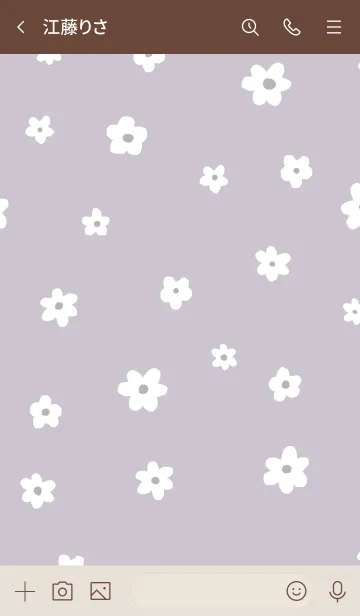 [LINE着せ替え] flower pattern / lavender beigeの画像3