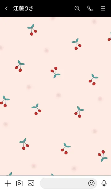 [LINE着せ替え] cherry pattern / black pinkの画像3