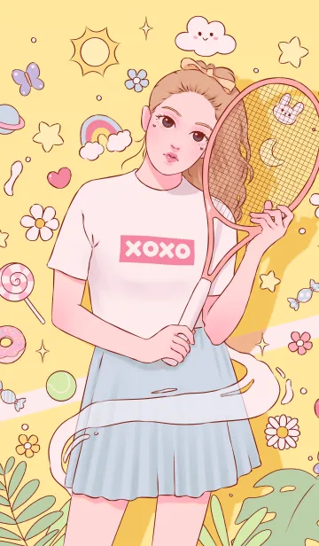 [LINE着せ替え] Tennis Girl Club (Japan)の画像1